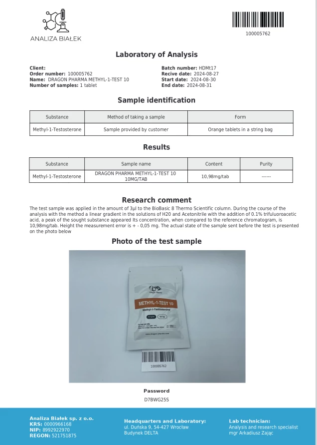 methyl-1-test lab verified data